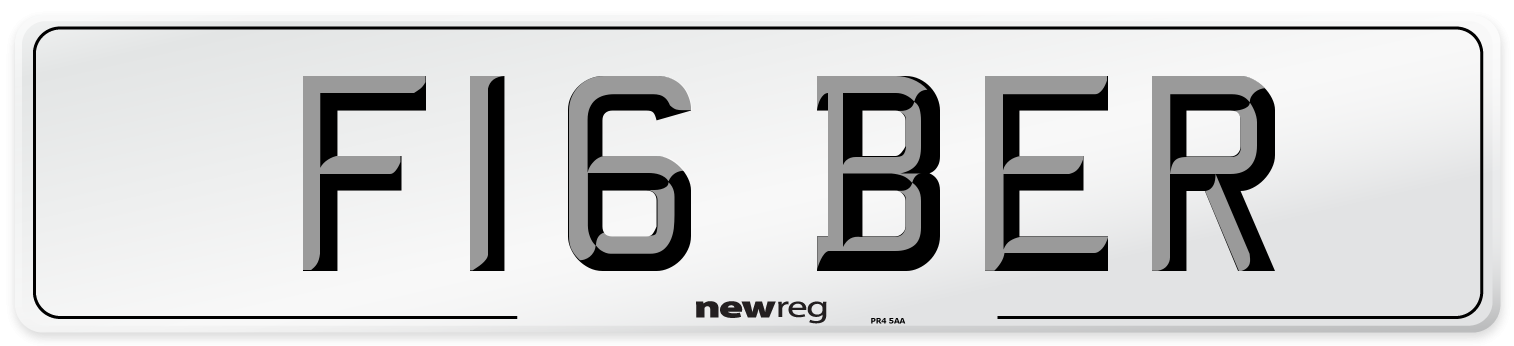 F16 BER Number Plate from New Reg